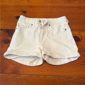 Old Navy White Jean Shorts Relaxed Fit Mid-Rise